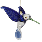 Egyptian Glass Hummingbird Ornament - Blue with Green Beak