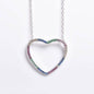 Thin Open Heart Rainbow Necklace