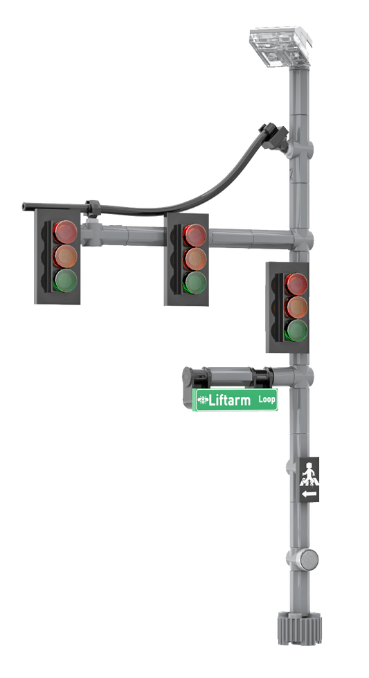 Triple Traffic Lights Custom Printed Building Set - Made Using LEGO® Parts