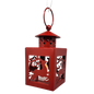 B/O Lighted Metal Holiday Lantern with LED Tealight - Red