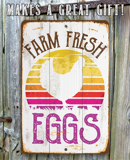 Farm Fresh Eggs - Metal Sign