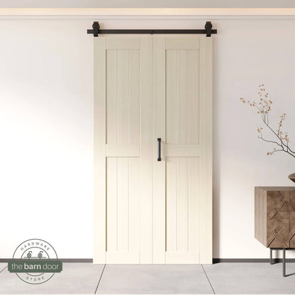 2-Door Bifold Barn Door Kit | Black Hardware