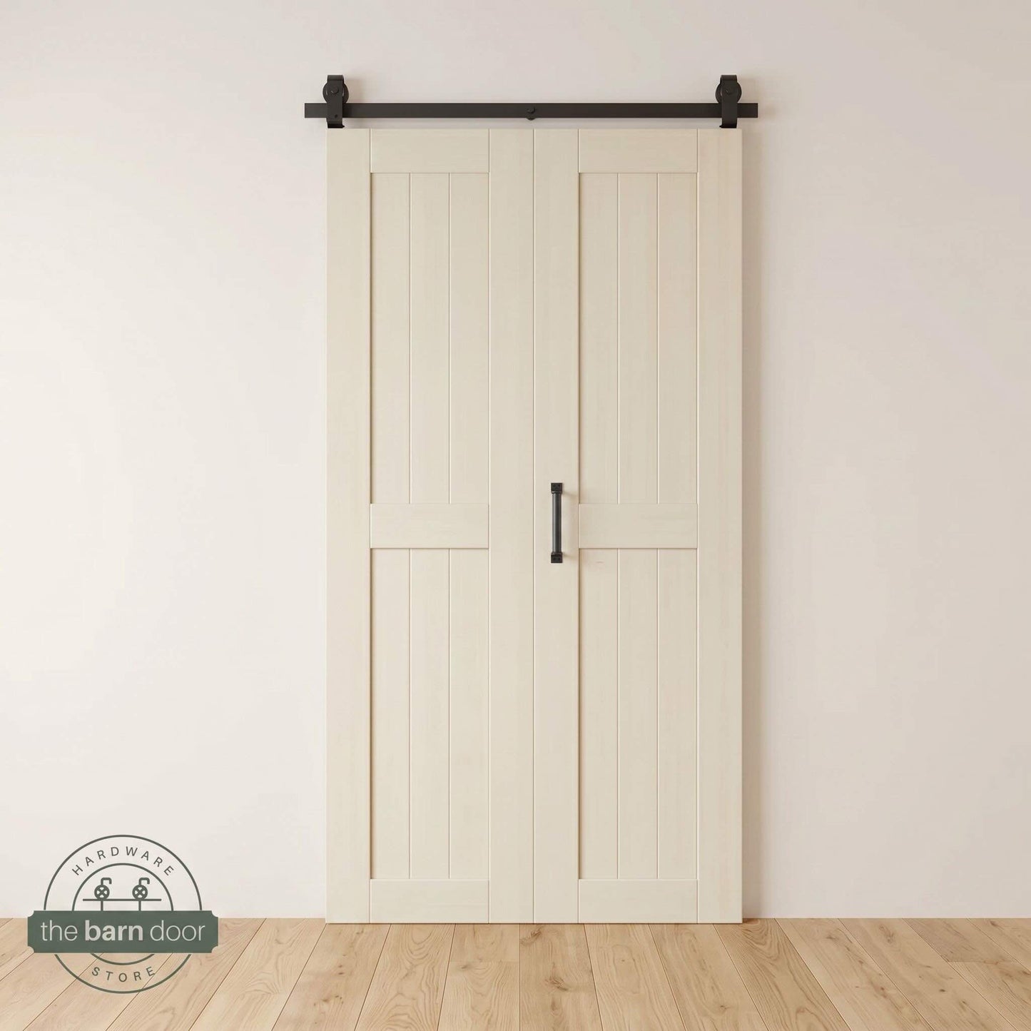 2-Door Bifold Barn Door Kit | Black Hardware