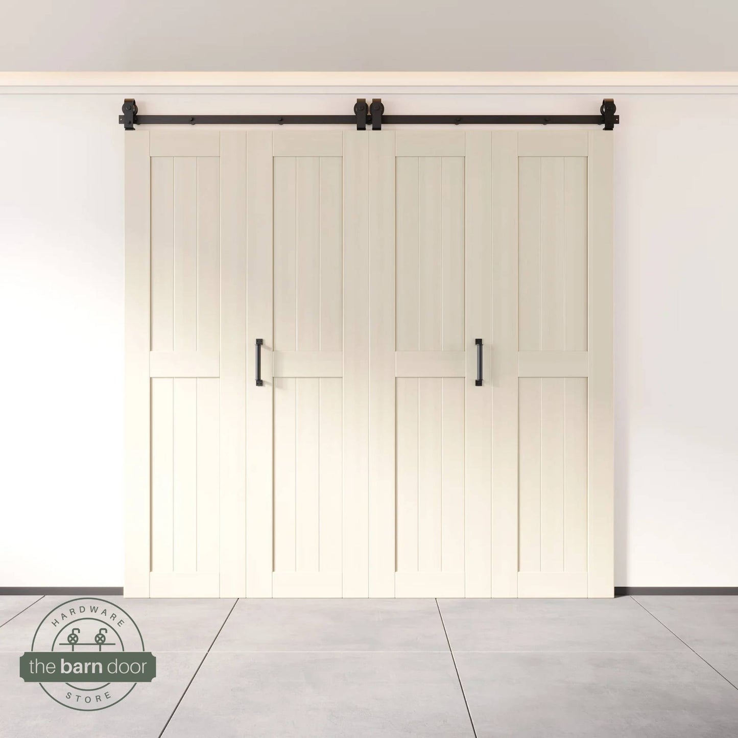 4-Door Bifold Barn Door Kit | Black Hardware
