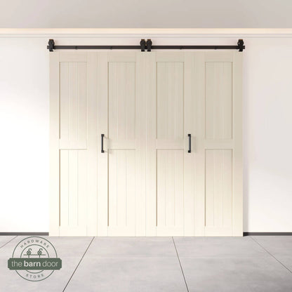 4-Door Bifold Barn Door Kit | Black Hardware