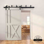 Classic Double Bypass 2 Door Barn Door Kit | Black Hardware