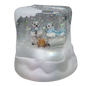 Lighted Swirl Polar Bears Cube Snowglobe