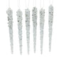 Glittered Icicles Ornaments, 6-Piece Box Set