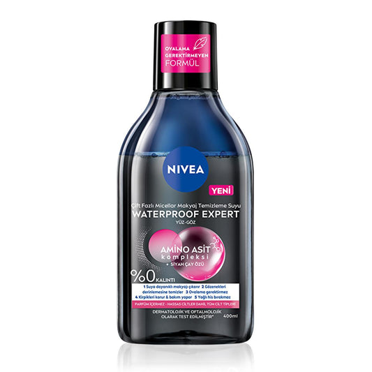 Nivea Çift Fazlı Micellar Waterproof Expert Makeup Remover - Gentle, Effective, Fragrance-Free Solution for Sensitive Skin