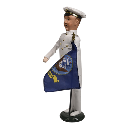 Navy Man with Flag