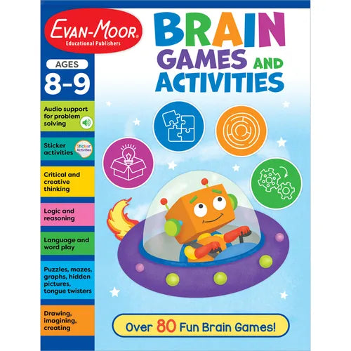 Brain Games and Activities, Age 8 - 9 Workbook - Paperback