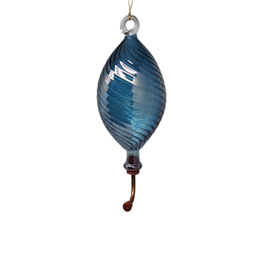 Blown Egyptian Glass Hummingbird Feeder - Blue