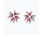Patriotic Fireworks Burst Earrings – Red, White  and  Blue