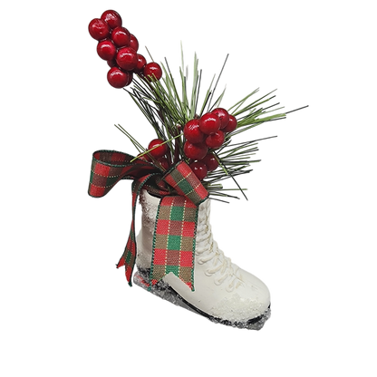 Floral Ice Skate Ornament -