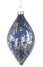Silver and Blue Iced Glass Ornament -