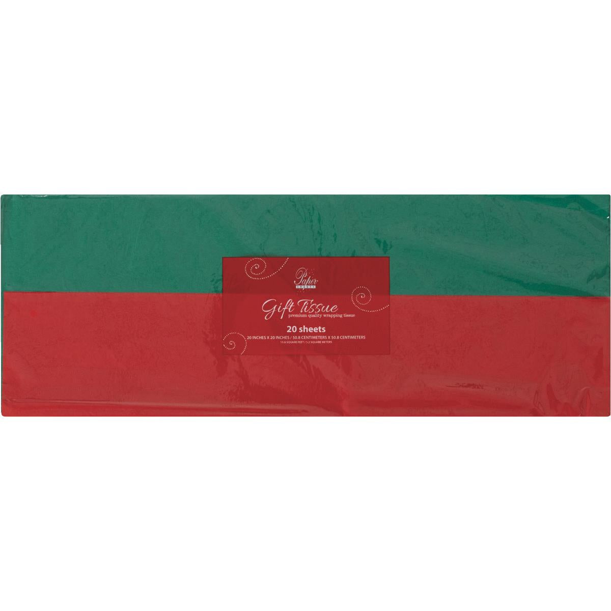 20 Sheet Red And Green Tissue