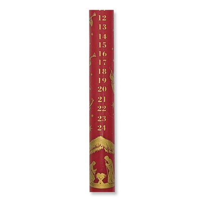 Barbara Behr Nativity Red and Gold Dinner Candle