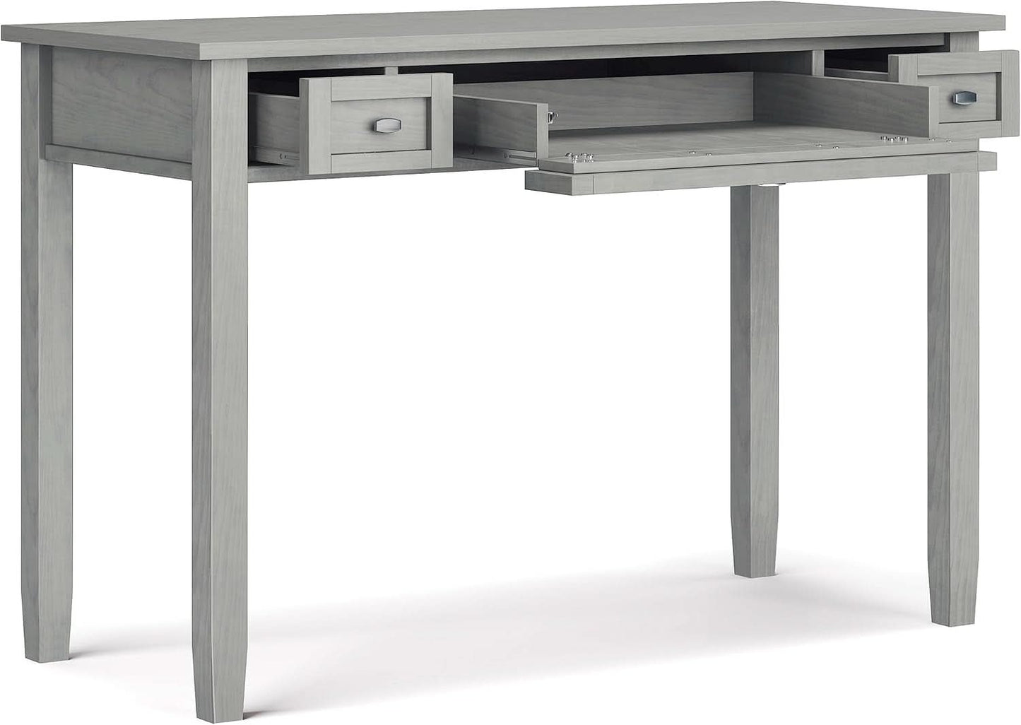 Transitional Solid Wood Writing Desk with Key Features