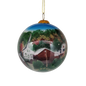 Hand Painted Glass Globe Ornament - Vermont Village
