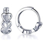 Tri Heart Petite Huggie Earrings