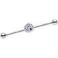 14G Iridescent Ornate Budding Tree Industrial Barbell 38mm