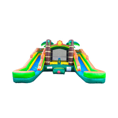 16FT Tropical Bounce House Combo With Double Water Slides (SAK92508)