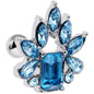 16G 1/4 Blue Gem Flower Tiara Amulet Cartilage Tragus Earring