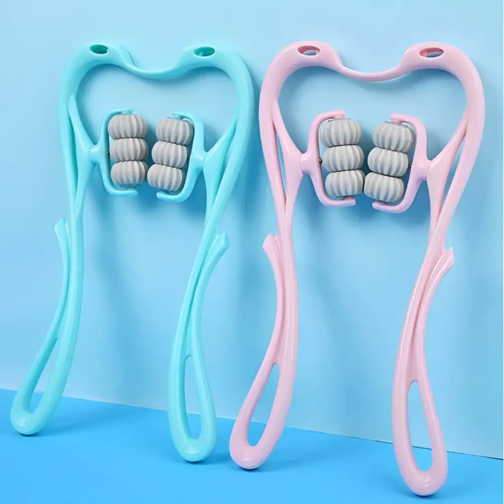 Turquoise Six Wheel Neck Massager Massage Relieve Tool