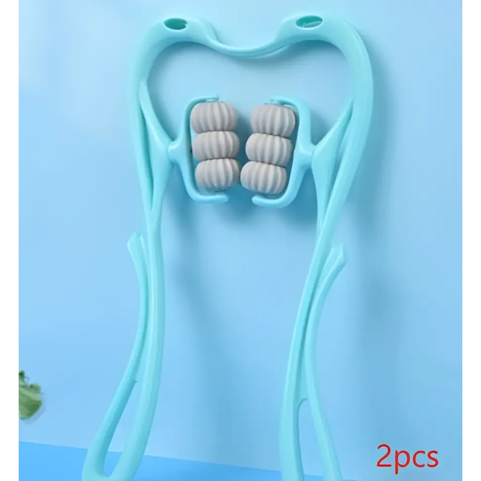 Turquoise Six Wheel Neck Massager Massage Relieve Tool