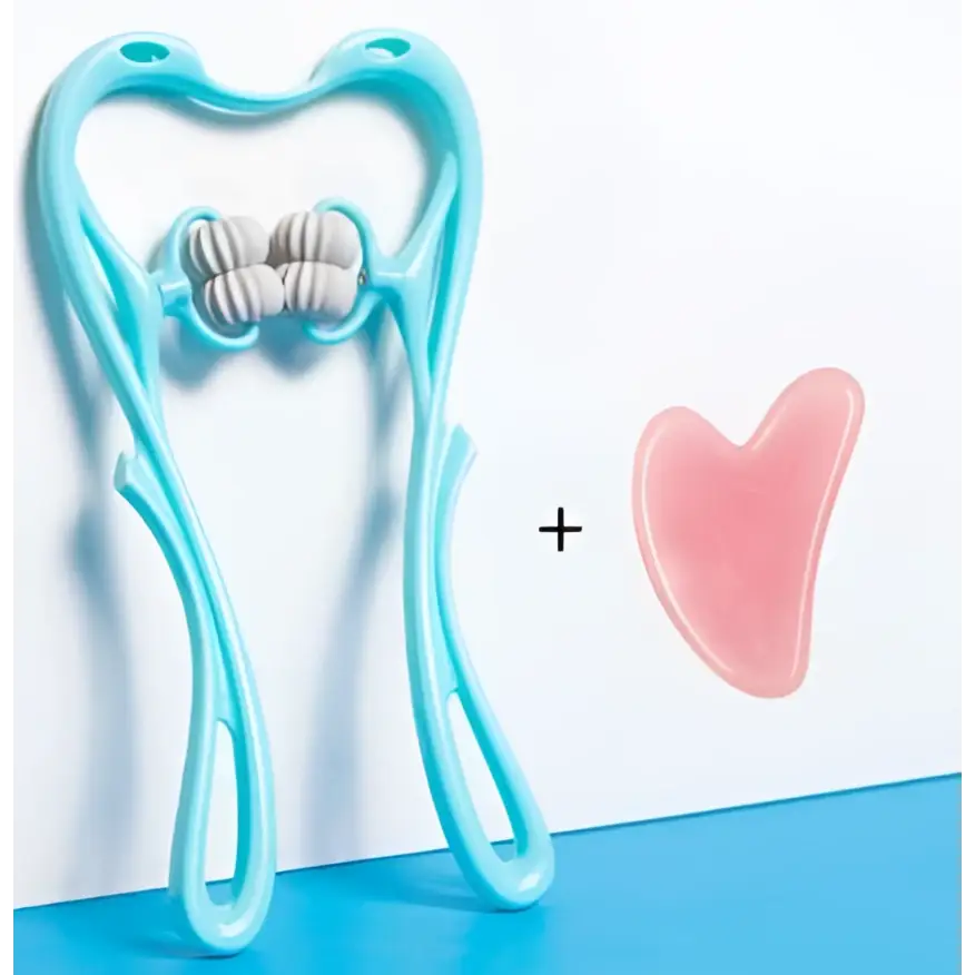 Turquoise Six Wheel Neck Massager Massage Relieve Tool