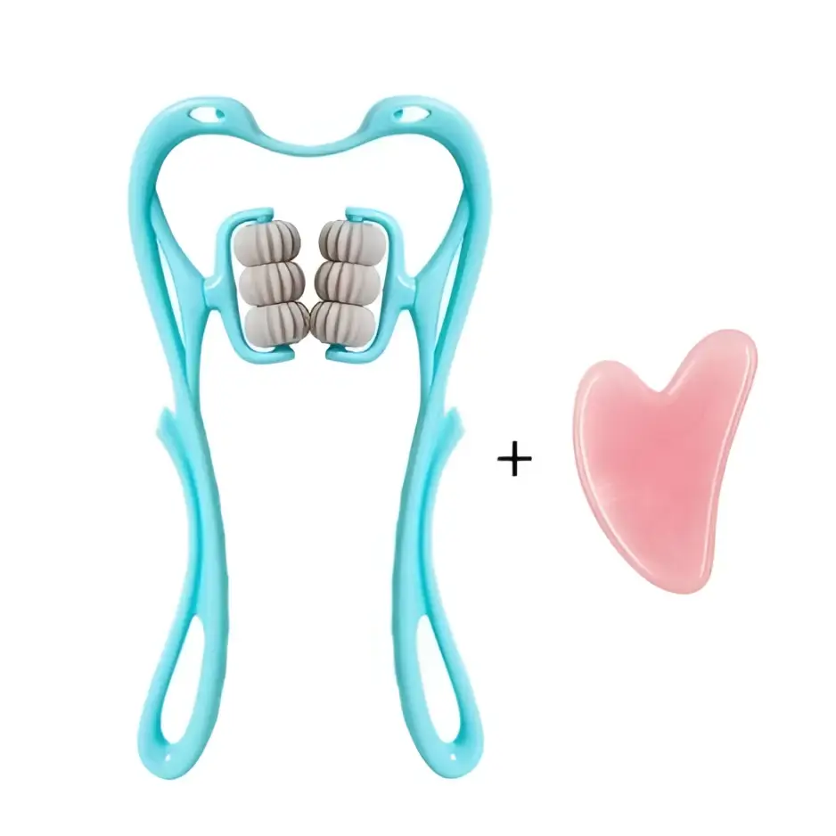 Turquoise Six Wheel Neck Massager Massage Relieve Tool
