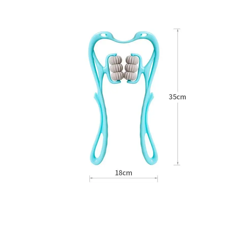 Turquoise Six Wheel Neck Massager Massage Relieve Tool