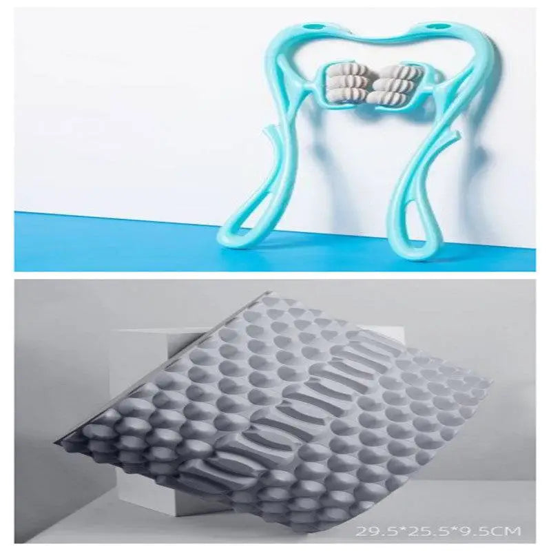 Turquoise Six Wheel Neck Massager Massage Relieve Tool