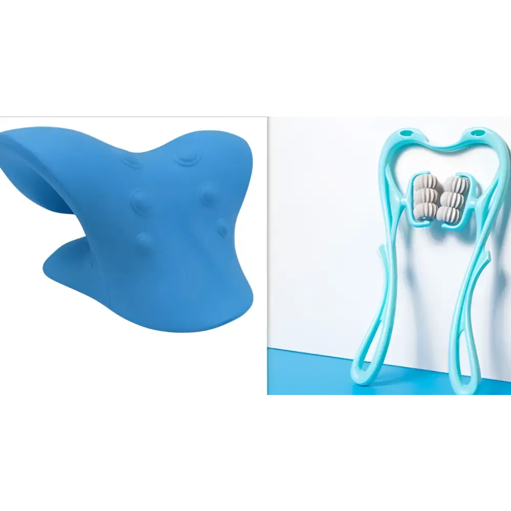 Turquoise Six Wheel Neck Massager Massage Relieve Tool