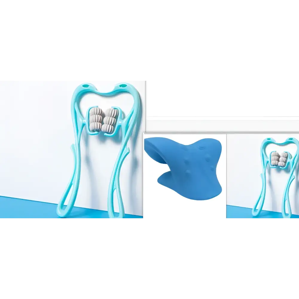 Turquoise Six Wheel Neck Massager Massage Relieve Tool
