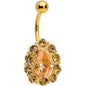 Orange Bronze Gem Gold Anodized Debutante Drop Belly Ring