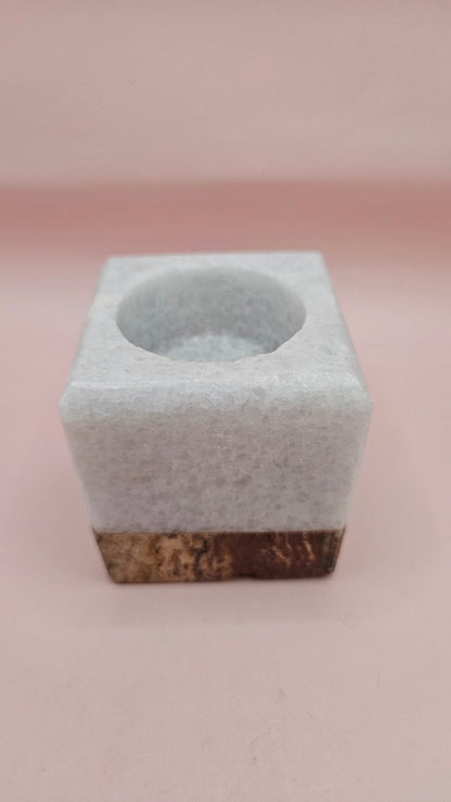 Two-Tone Onyx Tealight Holder – 2.4" Cube
