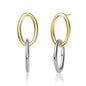 Two Tone Plated Dangle Earrings