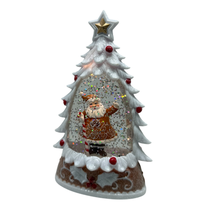Lighted Gingerbread Santa Water Globe