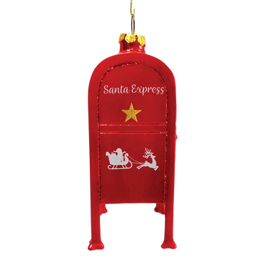 Letters For Santa Mailbox Glass Christmas Ornament