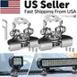 2PCS Pillar Hood Led Work Light Bar Mount Bracket Clamp Holder Offroad Universal