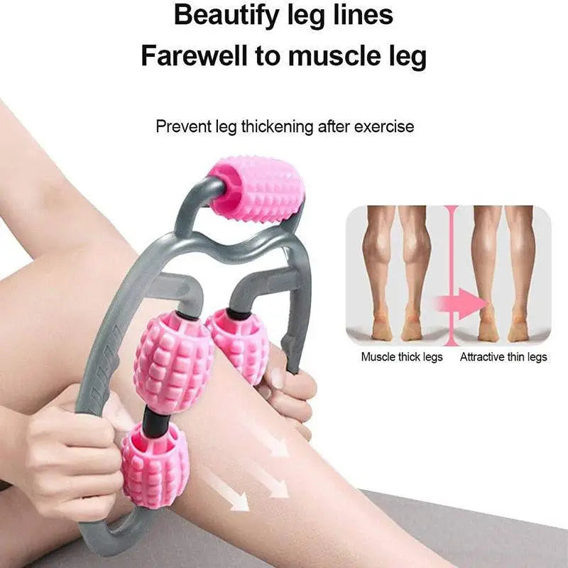 U Shape Trigger Point Massage Roller 4 Wheels