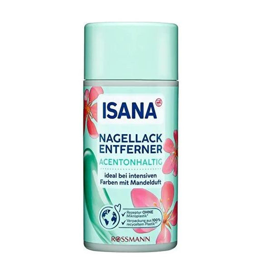 Isana Almond Scented Nail Polish Remover - Moisturizing, Vegan, Effective Removal - 4.23 fl oz