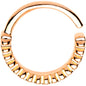 16G Rose Gold Plated Half Paved Groove Seamless Circular Ring