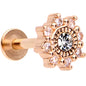 1/4 Clear CZ Rose Gold Tone Starflake Cartilage Tragus Earring