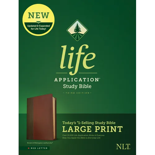 NLT Life Application Study Bible, Third Edition, Large Print (Red Letter, Leatherlike, Brown/Tan) - Imitation Leather