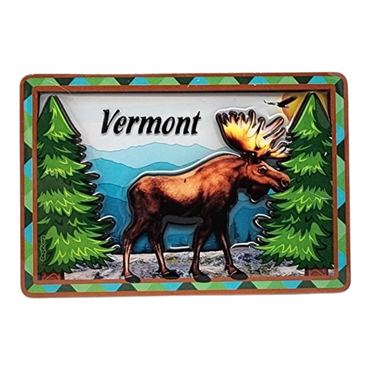 Glossy Layered Magnet - Vermont Moose