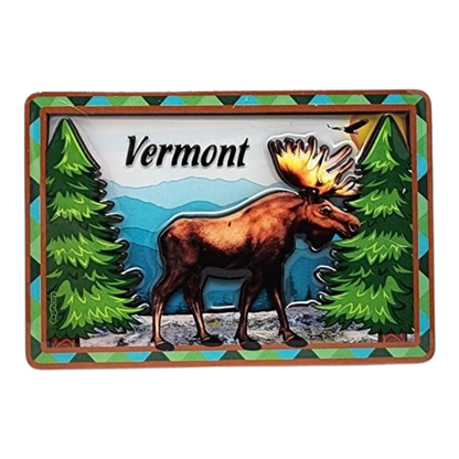 Glossy Layered Magnet - Vermont Moose