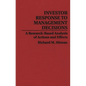 Investor Response to Management Decisions: A Research-Based Analysis of Actions and Effects - Hardcover