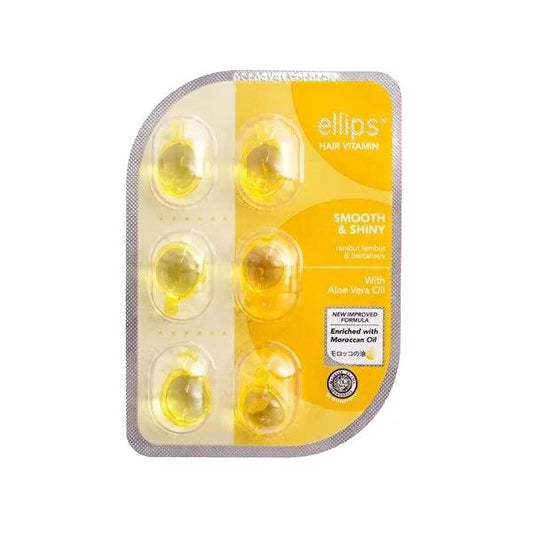 Ellips Hair Vitamin Capsules with Argan Oil & Aloe Vera - Nourishes & Moisturizes Hair, 6 Capsules